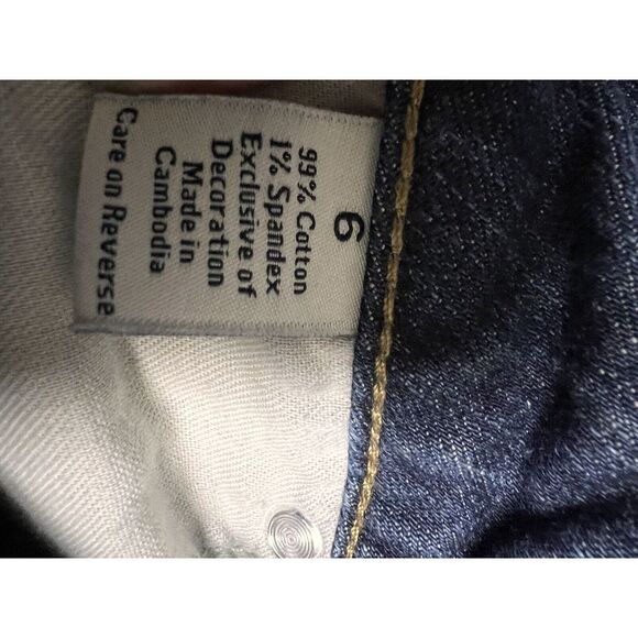 🍁3/$18 Simply‎ Vera Wang Women Size 6 Capri Blue Jeans Straight Wide Hem BFD-C - Picture 7 of 9